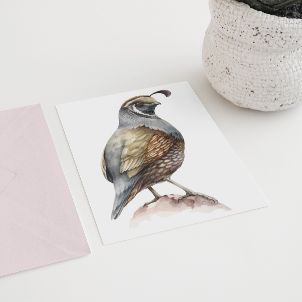 Quail Bird Wall Art Watercolor Illustration Print Poster Card Unframed - Picture 7 of 7